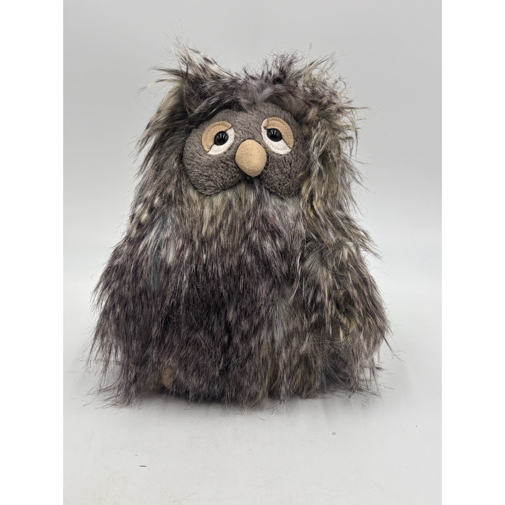 Jellycat 10" Orlando Owl Plush Retired Shaggy Brown Gray Stuffed Animal